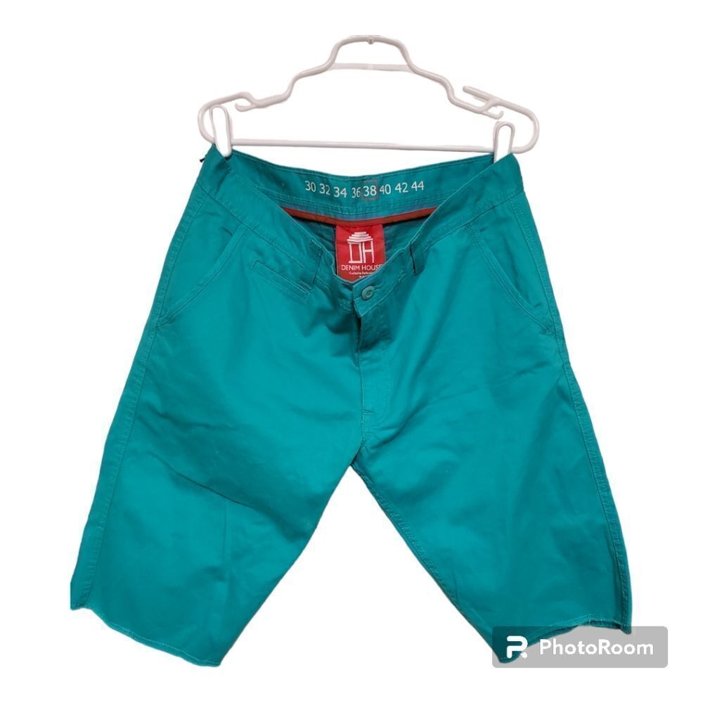 Denim House Slim Fit Raw Hem Aqua Shorts Men’s 38 NWT